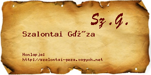Szalontai Géza névjegykártya
