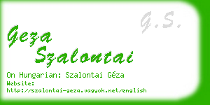 geza szalontai business card